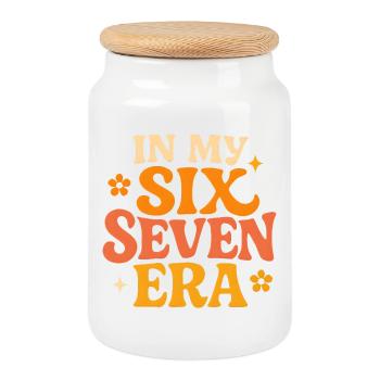 Dans mon mème d’humour italien de la pourriture cervementale de l’ère 67 des Six Sept - Boîte à biscuits avec couvercle en bois - blanc - Devant