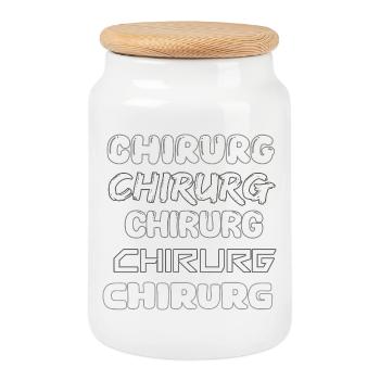 Surgeon as a profession - Cookie Jar with Wooden Lid - white - Front