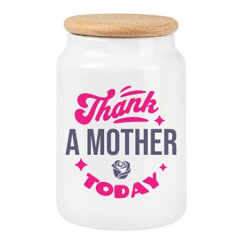 Lustiges Mama Oma Muttertag Geschenk Design Humor - Keksdose mit Holzdeckel - Weiß - Vorne