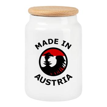 Fans from Austria - Cookie Jar with Wooden Lid - white - Front