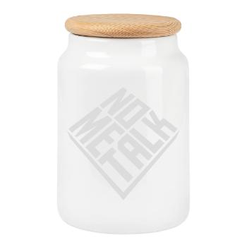 Pas d’humeur introvertie antisociale à me parler - Boîte à biscuits avec couvercle en bois - blanc - Devant