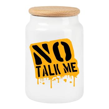 Pas de discours introverti antisocial drôle - Boîte à biscuits avec couvercle en bois - blanc - Devant