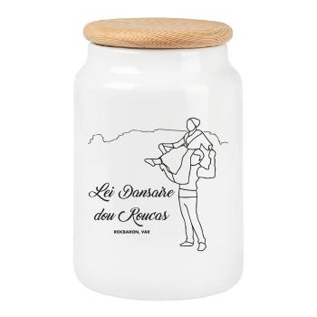 Lei Dansaire Dou Roucas Rocbaron Var T-Shirt Ca... - Boîte à biscuits avec couvercle en bois - blanc - Devant