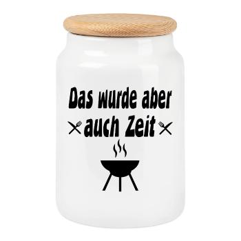 Grillen - Keksdose mit Holzdeckel - Weiß - Vorne