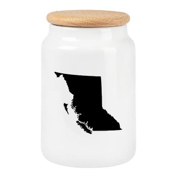 British Columbia - Cookie Jar with Wooden Lid - white - Front
