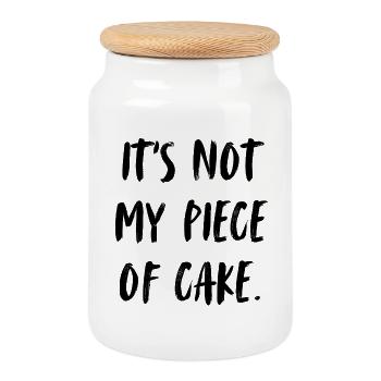 It's not my piece of cake. Das ist nicht mein Ding - Keksdose mit Holzdeckel - Weiß - Vorne