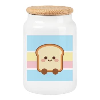 Cute Sandwich Cartoon Shirt – Pastel Streetwear - Cookie Jar with Wooden Lid - white - Front