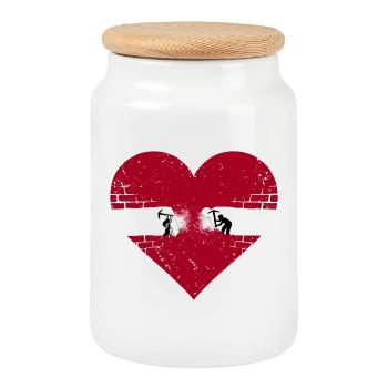 Reconnected Love Souls Find Each Other Shirt - Cookie Jar with Wooden Lid - white - Front