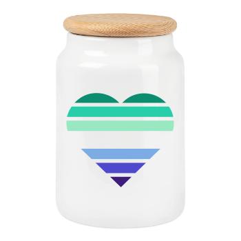 Pride Flag Heart · Gay - Keksdose mit Holzdeckel - Weiß - Vorne