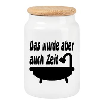 Badewanne - Keksdose mit Holzdeckel - Weiß - Vorne