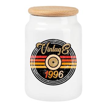 Millésime 1996 - Boîte à biscuits avec couvercle en bois - blanc - Devant