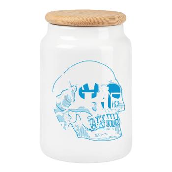 Rave to the Grave Skull Tee - Boîte à biscuits avec couvercle en bois - blanc - Devant