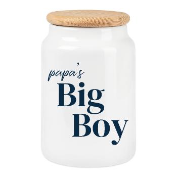 Le grand garçon de papa - Boîte à biscuits avec couvercle en bois - blanc - Devant