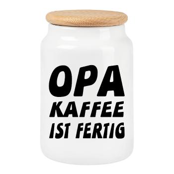 Opa - Keksdose mit Holzdeckel - Weiß - Vorne
