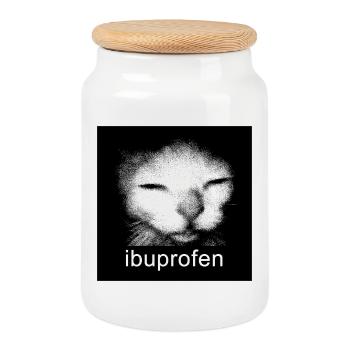 Chemise pour chat à l’ibuprofène | Esthétique du mème d’humour noir Te - Boîte à biscuits avec couvercle en bois - blanc - Devant