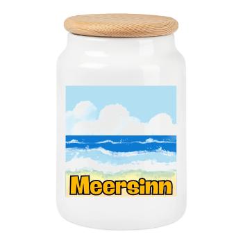 MEERSINN – BEACH, HOLIDAY & SUN VIBES! 🏖️ - Cookie Jar with Wooden Lid - white - Front