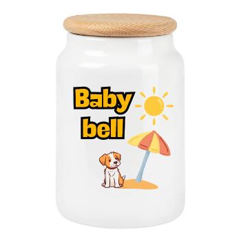 BABY BELL, MÂLE MODE FÊTES DE JEUNE FILLE EN MARCHE ! VACANCES DE L’ALCOOL - Boîte à biscuits avec couvercle en bois - blanc - Devant