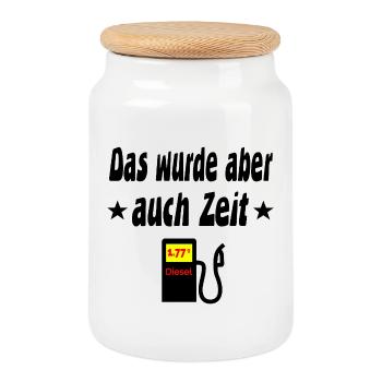 Diesel - Keksdose mit Holzdeckel - Weiß - Vorne