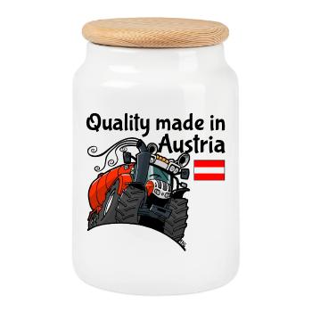 quality_made_in_austria - Boîte à biscuits avec couvercle en bois - blanc - Devant