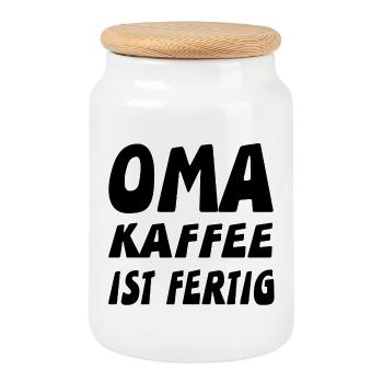 Oma - Keksdose mit Holzdeckel - Weiß - Vorne