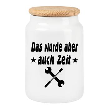 Schrauben - Keksdose mit Holzdeckel - Weiß - Vorne