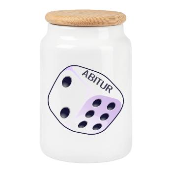 Würfel Abitur 2026 - Boîte à biscuits avec couvercle en bois - blanc - Devant