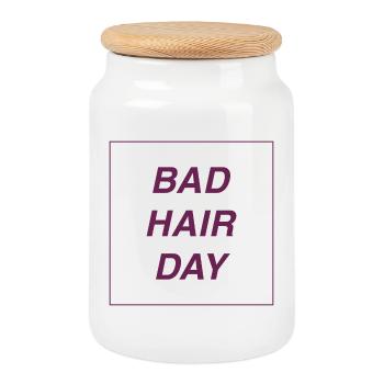 bad hair day - Keksdose mit Holzdeckel - Weiß - Vorne