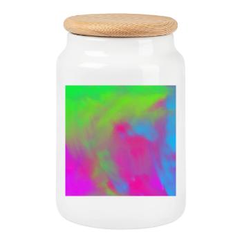 Lebendiger Neon-Tie-dye-Farbverlauf Burst - Keksdose mit Holzdeckel - Weiß - Vorne