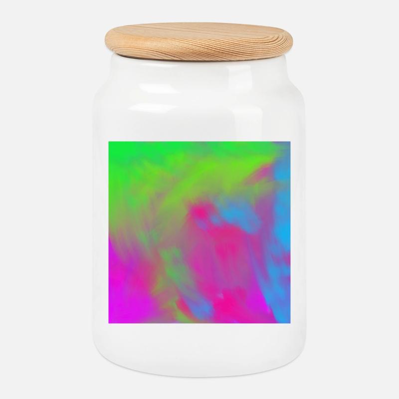 Lebendiger Neon-Tie-dye-Farbverlauf Burst - Keksdose mit Holzdeckel - Weiß