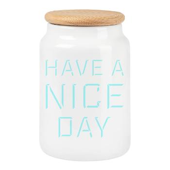 Have A Nice Day Funny Sarcastic Saying Cute - Cookie Jar with Wooden Lid - white - Front