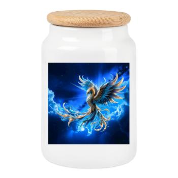 Phénix du Ciel de Feu - Boîte à biscuits avec couvercle en bois - blanc - Devant