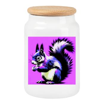 Eichhörnchen - Keksdose mit Holzdeckel - Weiß - Vorne