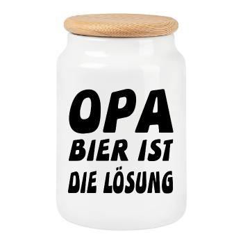 Opa - Keksdose mit Holzdeckel - Weiß - Vorne