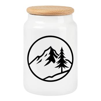 nature - Boîte à biscuits avec couvercle en bois - blanc - Devant