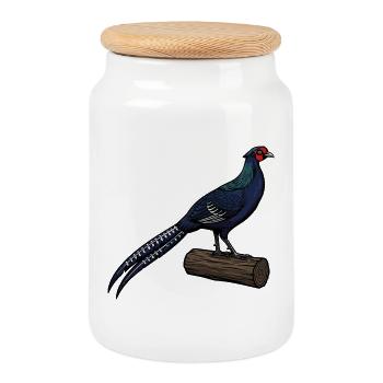 Purple Pheasant Majestic Wilderness - Cookie Jar with Wooden Lid - white - Front