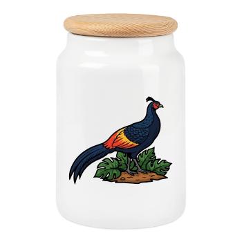 Faisan de Colchide Majestueux Nature Sauvage - Boîte à biscuits avec couvercle en bois - blanc - Devant