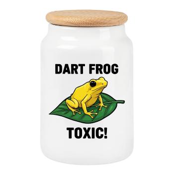 Froschpfeil Frosch Giftige Natur Schwarzes Gift - Keksdose mit Holzdeckel - Weiß - Vorne