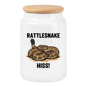 Serpent à Sonnette Venin Danger Rattlesnake Noir - Cookie Jar with Wooden Lid - white - Front