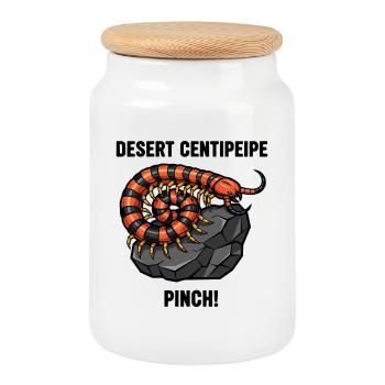 Centipede Wüstengefahr Pinch Centipede Schwarz - Keksdose mit Holzdeckel - Weiß - Vorne