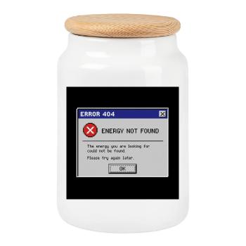 Error 404 Energy Not Found - Cookie Jar with Wooden Lid - white - Front
