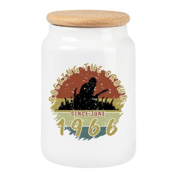 60e anniversaire Faire vibrer la foule GIT 06/1966 - Boîte à biscuits avec couvercle en bois - blanc - Devant