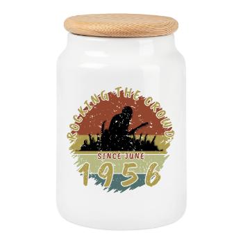 70e anniversaire Faire vibrer la foule GIT 06/1956 - Boîte à biscuits avec couvercle en bois - blanc - Devant