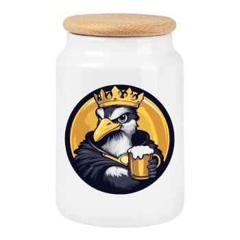 Strauß Bier Lustig - Keksdose mit Holzdeckel - Weiß - Vorne