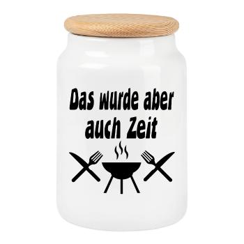 Grillen - Keksdose mit Holzdeckel - Weiß - Vorne