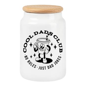 Club des papas cool - Boîte à biscuits avec couvercle en bois - blanc - Devant