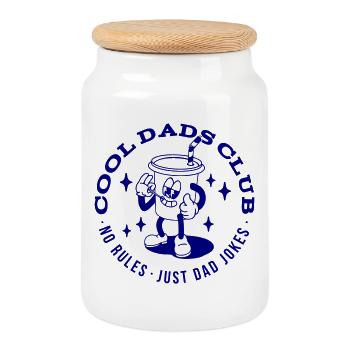 Cool Dads Club - Cookie Jar with Wooden Lid - white - Front