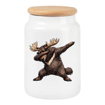 Essaisir l’orignal - Boîte à biscuits avec couvercle en bois - blanc - Devant