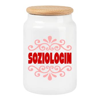 SOZIOLOGIE SOZIOLOGIN - Keksdose mit Holzdeckel - Weiß - Vorne