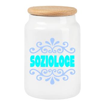 Sociologue des sciences sociales - Boîte à biscuits avec couvercle en bois - blanc - Devant
