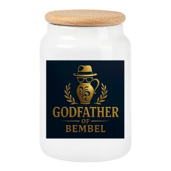 Godfather of Bembel  - Keksdose mit Holzdeckel - Weiß - Vorne